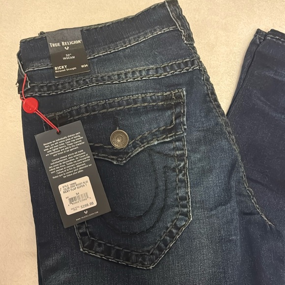 Brand New With The Tags truer Religion Men’s Jeans Size W34. Inside 33”